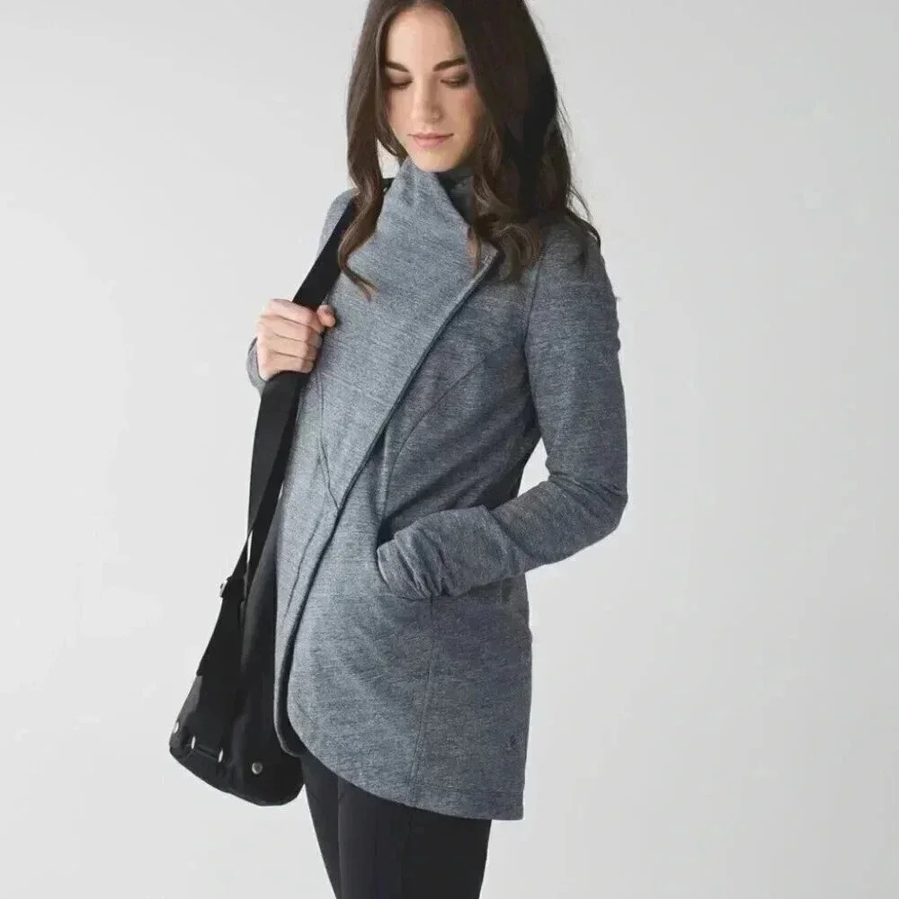Lululemon “that’s a wrap” long sleeve terry lightweight casual yoga sweater 4